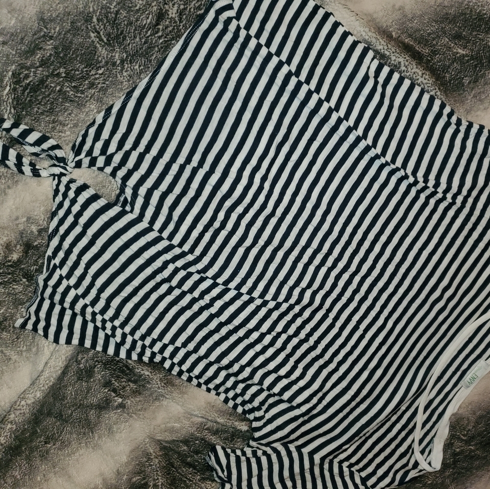 #43 Size 2XL Green Envy Blue & White Stripes